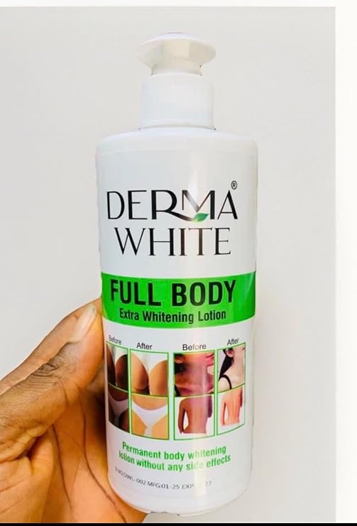 DERMA WHITE Full Body Extra Whitening Lotion, Permanent Body Whitening Formula 500ml - No Side Effects