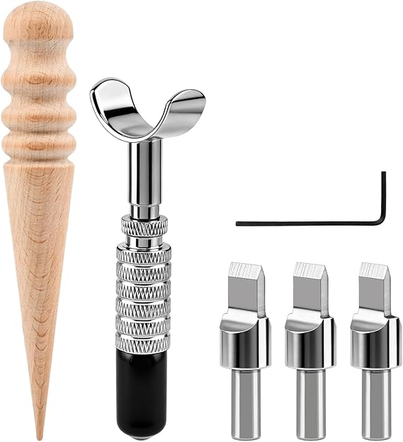 Leather Swivel Knife, Leather Craft Carving Tool, Rotary Knife with Ceramic Blade and 3 Replaceable Blades, for Engraving and Stamping, Professional DIY Craft Tool