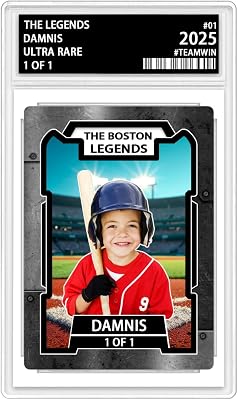Personalized Graded Sports Cards, Custom Name Graded Baseball Card with Photo Picture, Sport Trading Cards for Kids Men Women Players Baseball