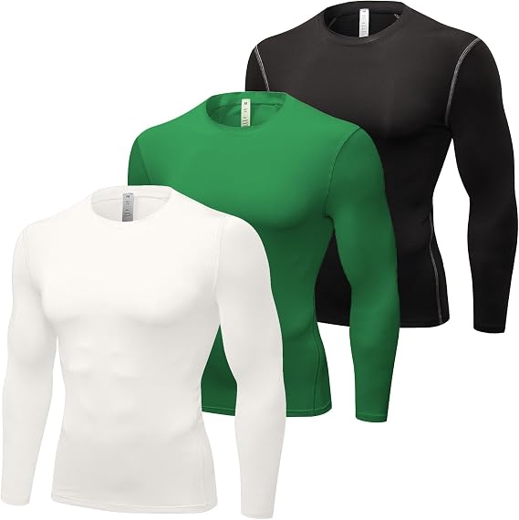 SPVISE Men's Athletic Compression Shirts Long Sleeve Workout T-Shirt Rash Guard Base Layer Top Basketball Undershirt Cool Dry