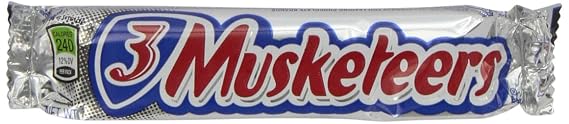 3 Musketeers Chocolate Candy Bar, 1.92oz, 36 ount