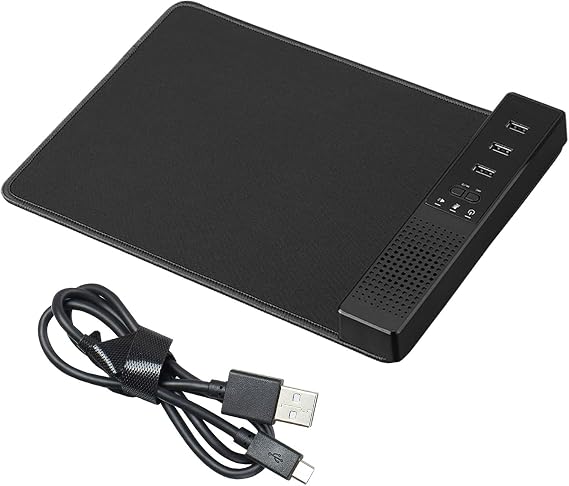 USB Speaker for Computer with Microphone, 3-Port USB Hub, One-Key Mute, Plug & Play, Mouse Pad