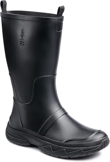 Bass Outdoor MEN'S BOOTS FIELD RAINBOOT, BLACK, 8