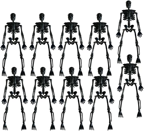 Skeleton Figures 10 Pieces Halloween Skeleton Figurines Decoration Moving Halloween Skeleton Figure for Scary Seasonal Home Decoration