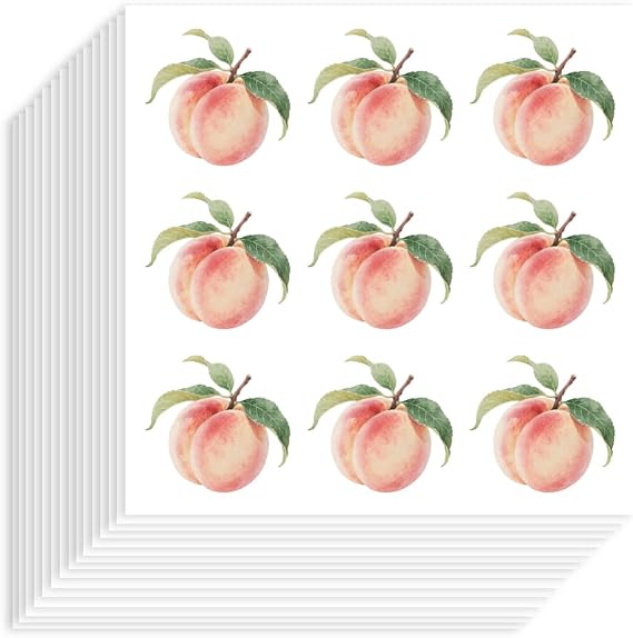 180Pcs Peach Stickers 1Inch Self-Adhesive Paper Decorative Stickers Waterproof Fruit Planner Decals for Scrapbook Calendar Journals Crafting Party Gift Bag Decor