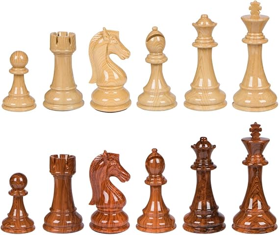 Nero High Polymer Extra Heavy Weighted Chess Pieces with 4.25 Inch King and Extra Queens, Pieces Only, No Board
