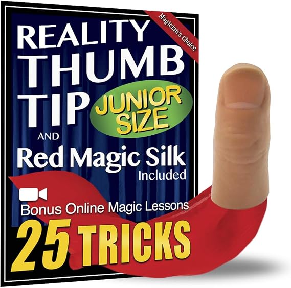 Magic Makers Junior Reality Thumb Tip with Silk and Online Course for Magic Training