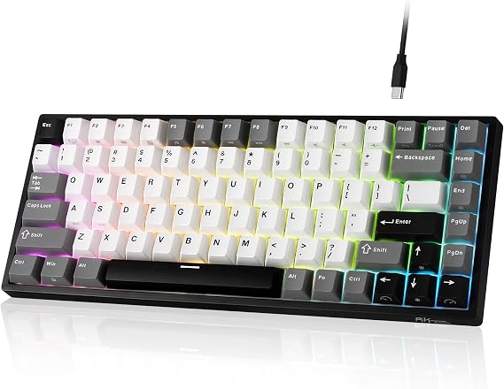 RK ROYAL KLUDGE RK84 Wired 80% RGB Hot Swappable Mechanical Gaming Keyboard