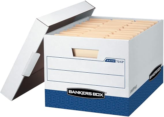 Bankers Box 20-Pack Heavy-Duty File Storage Boxes, Letter/Legal, FastFold | Archive with confidence using heavy-duty boxes, locking lids, and rugged construction that protects high-value records.