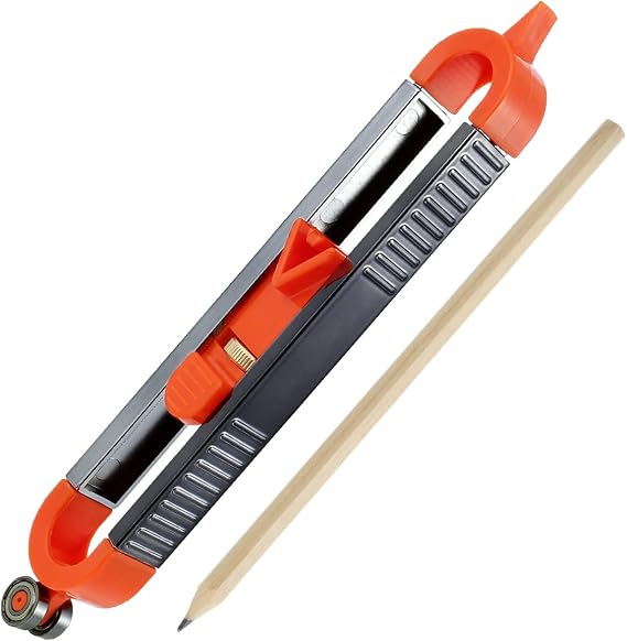 Contour Gauge Adjustable Contour Profile Gauge with Lock Irregular Shape Copy Profile Duplicator Precise Outline Measuring Contour Ruler with Pencil for Corners Woodworking