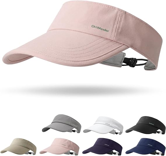 Sun Visor Hats for Women Men - Wide Brim Quick Dry Adjustable Hat