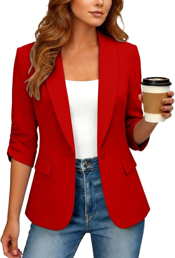 Blazers for Women Casual Oversized Open Front Long Sleeve Jackets Work Office business Suit Blazer 2026