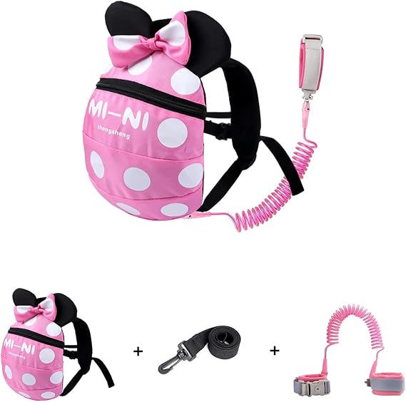 Toddler Leashes Backpacks with Anti Lost Wrist Link Wristband for 1 to 5 Years Kids Girls Boys Safety
