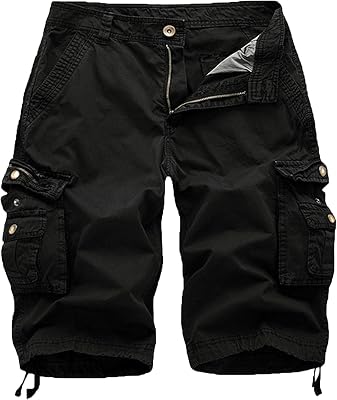 FOURSTEEDS Womens Cotton Zipper Front Multi-Pocket Twill Bermuda Women Cargo Shorts