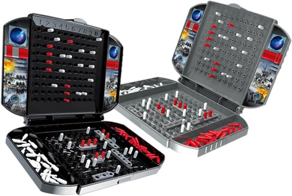 Battle Ships Kids Game - Strategy Board Game for Kids - 2 Player Board Game Stimulates Strategy and Critical Thinking Easy to Store and Set Tabletop Easily