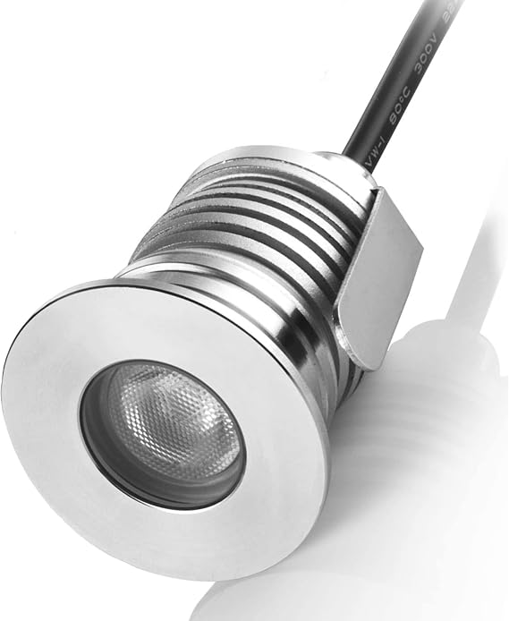 LED In-Ground Lights,1W 12V-24V DC, IP67 Waterproof Recessed Light,Buried Underground Lamps, Outdoor Landscape Lighting,Warm White-3000K (watts, 1) [Energy Class A]