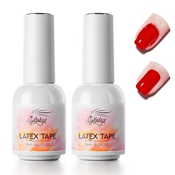 Liquid Latex for Nails 2 Pack, 15ml Fast Drying Peel Off Cuticle Guard, Nail Polish Barrier Protector for Nail Art DIY Manicure