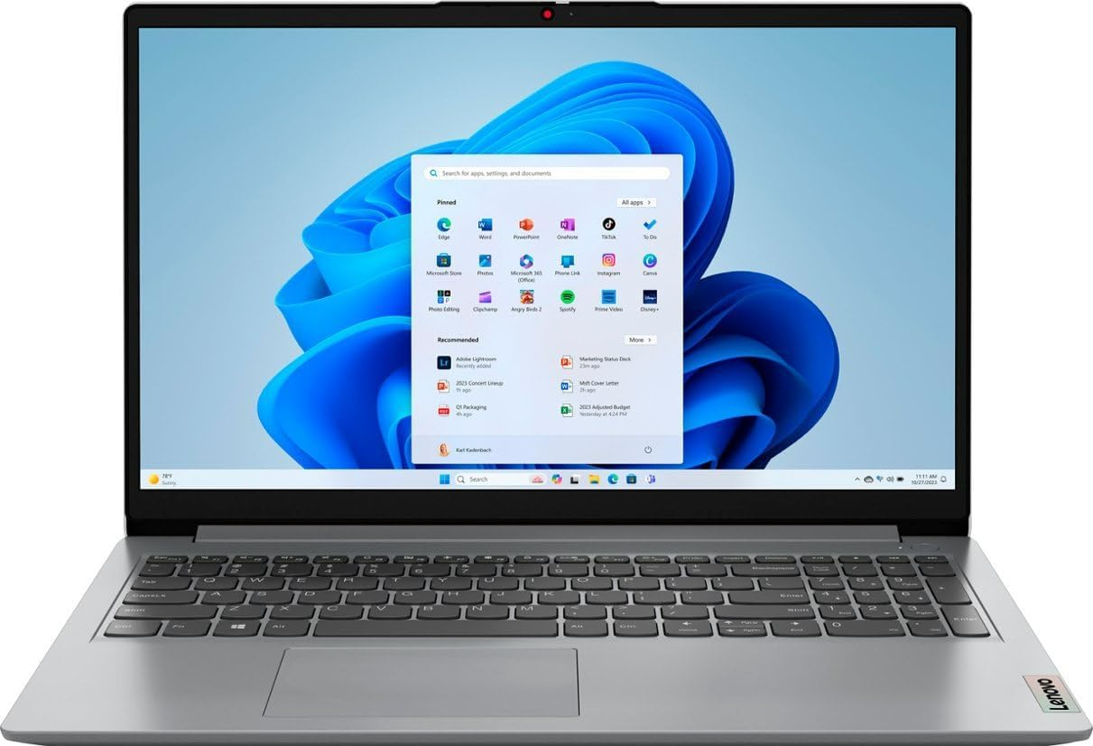 Lenovo IdeaPad 1 82QD Business Laptop 2023, 15.6 FHD IPS Touchscreen, Intel i3-1215U 6-Core, Iris Xe Graphics, 40GB DDR4 2TB SSD, Wi-Fi 6, Card Reader, Win10 Home, COU 32GB USB