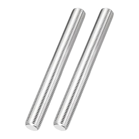 uxcell 2Pcs Fully Threaded Rod, M14 x 1.5mm Pitch 304 Stainless Steel Right Hand Fine Threads Studs, 100mm/4 inch Threaded Screw Rods Fasteners for Anchors Bolts Hangers Clamps U Bolts