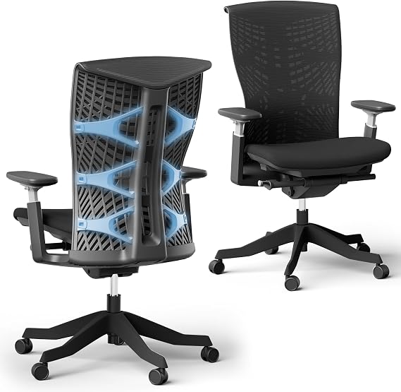 Autonomous ErgoChair Ultra 2 Ergonomic Office Chair Mesh Black Adjustable Lumbar Support, Rolling Swivel - Home office Desk Chairs with Wheels and Arms - Ergonomic Desk Chair Comfy for Gaming & Office