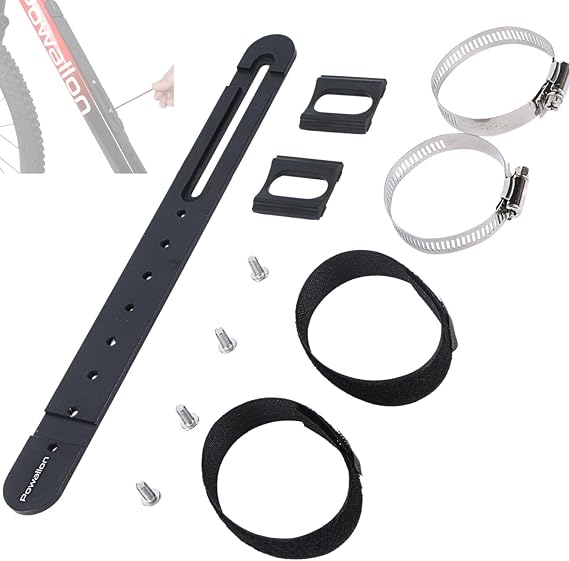 Electric Bike Battery Bracket Aluminum Alloy E-Bike Battery Rail Holder for Hailong, Polly, Shark Cases, Water Bottle Mount Adapter, Multi-Position Design, Secure Fastening