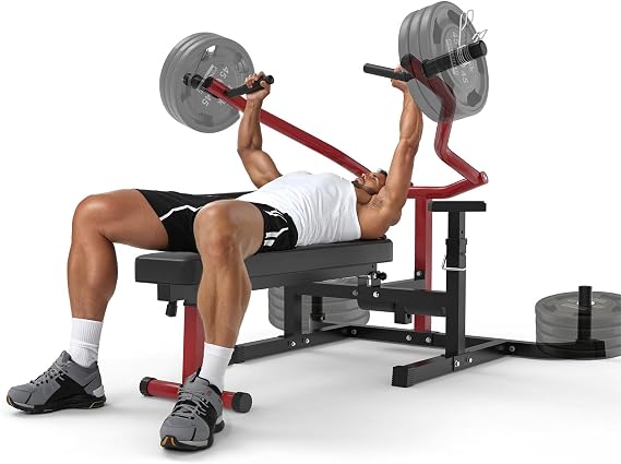 Chest Press Machine, Bench Press Machine with Independent Converging Arms, 1250 LBS Heavy-Duty Adjustable Flat Incline Bench for Chest, Arms, Shoulder, AB Workout Home Gym Equipment