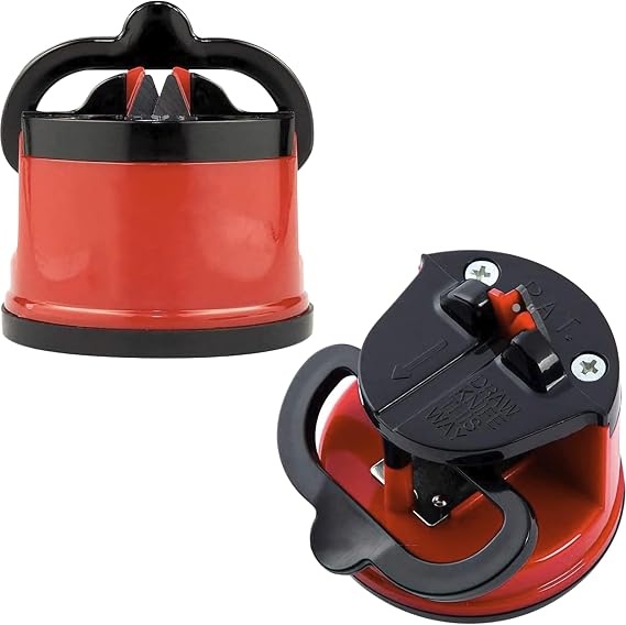 Diamond Edge Mini Knife Sharpener - Easy to Use Kitchen Sharpening Tool to Sharpen Kitchen Knives, Serrated, or Dull - Diamond Knife Sharpener with Powerful Suction Cup & Safety Lock by O-Yaki