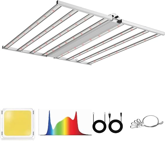 OSTEK 660W LED Grow Light with High-Efficiency LM301B & 660nm Deep Red Diodes, 3.0 mol/J High Efficiency, Dimmable Full Spectrum, Foldable Silent Design, Replaces 1200W HPS for 6x6ft Indoor Plants