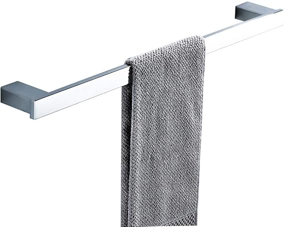 towel rack, Square Mirror Towel Single Rod, Extended Bathroom Hardware Bright Rack(70Cm)