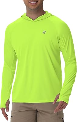 Runhit UPF 50 Fishing Shirts for Men Long Sleeve Sun Protection Hoodie Lightweight Outdoor Workout Hiking Running Rash Guard