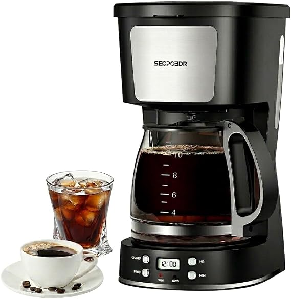 12 Cup Programmable Drip Coffee Maker, Auto Brew Coffee Machine