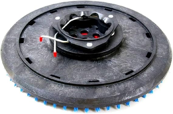 OLG Tennant 14 Inch Pad Driver Assembly Part 1220198 Replacement | Black Nylon Bristle, Includes Holder, Heavy Duty 1/2" Tufts, Quick-Release Pad Clip, Durable, Floor Scrubber Part