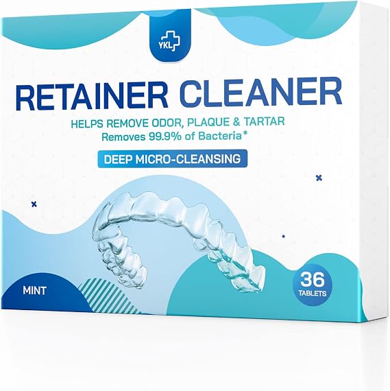 Retainer & Denture Cleaner Tablets - 1 Months Supply (36 pcs) Dental Retainers for Aligner - Mouth & Night Guards - False Teeth Whitening - Removes Odor & Plaque