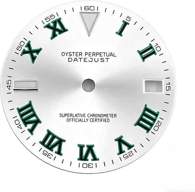 NH35 Watch Dial 28.5mm Suitable for Replacement,Watch Replacement Dial 28.5mm with Luminous,Watch Accessories for NH35 NH36(Silver)