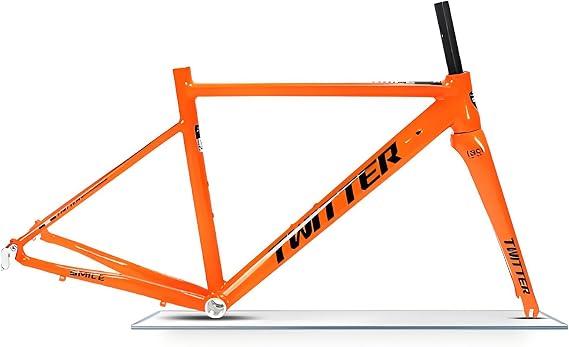 700C Road Bike Frame – Lightweight Aluminum Alloy Rim Brake Frameset with Carbon Fork, 44-56mm Tapered Head Tube, Semi-internal cable routing – 46/48/50cm Racing Build