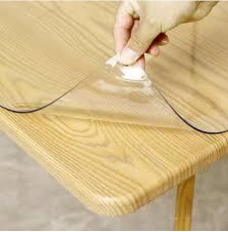 ŞEFFAF MASA ÖRTÜSÜ 1,7 mm 80 cm x 130 cm Kalın Pvc Kaymaz Masa Örtüsü Koruyucu 80 CM X 130 CM