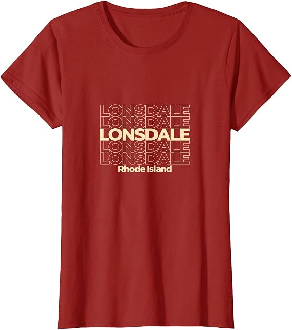 Vintage Lonsdale, Rhode Island Repeating Text T-Shirt
