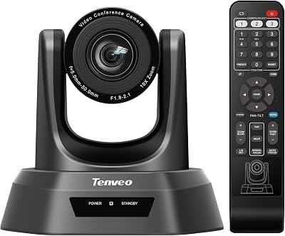 Tenveo 10X SDI PTZ Camera with HDMI USB Video Outputs vMix OBS Support Video Conferencing Camera System for Church Live Streaming and Education Works with Skype Zoom