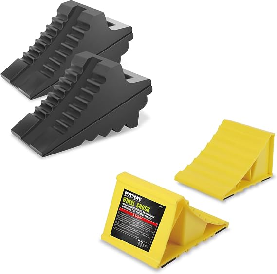 PR1ME Wheel Chocks with Non-Slip Base with Heavy Duty Rubber Wheel Chocks