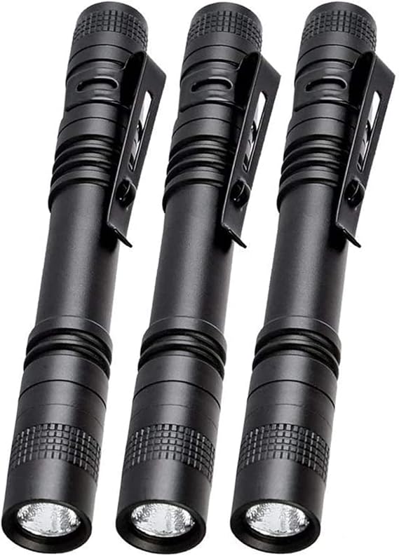 POCKETMAN Mini Torch,LED Penlight Flashlight,XPE-R3 Super Bright Torches with Waterproof Pocket Clip,for Camping,Reading,Outdoor(3pcs-13.3CM) [Energy Class A++]