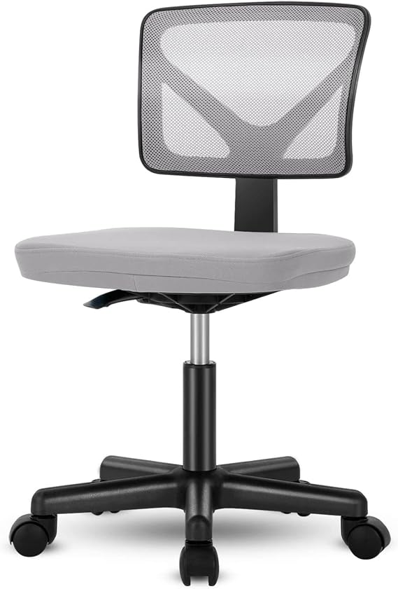 Armless Desk Chairs, Ergonomic Low Back Computer Chair