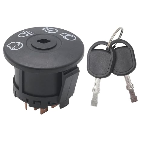 532175566 Ignition Switch with Keys, 4-Position 7-Terminals Replacement for Craftsman Replacement for John Deere MTD Murray Riding Lawn Mower, Replace 175566, GY20074