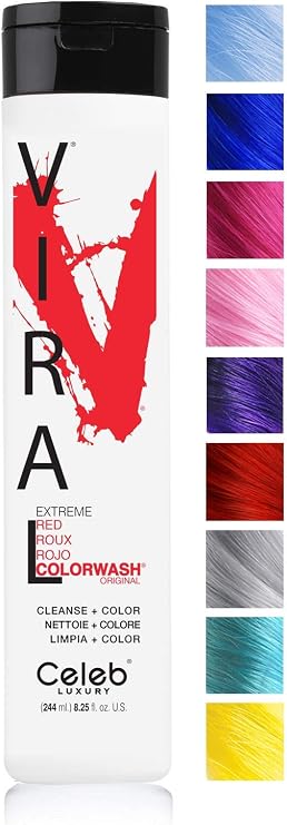 Celeb Luxury Viral Extreme Red 244 ml Colorwash, Pack of 1, Natural, Red