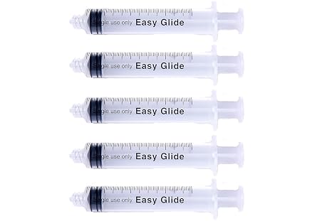 Easy Glide 10ml Luer Lock Sealed Sterile Syringes (5-Pack) - No Needle Included
