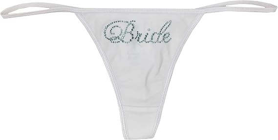 Bride Something Blue Rhinestone Bridal Thong