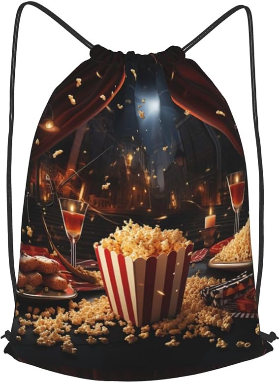 Drawstring Backpack Woemn Men Sports Gym Sack Lightweight Drawstring Bags Movie Night Party Cinch Bag Sackpack For Work Swim Travel