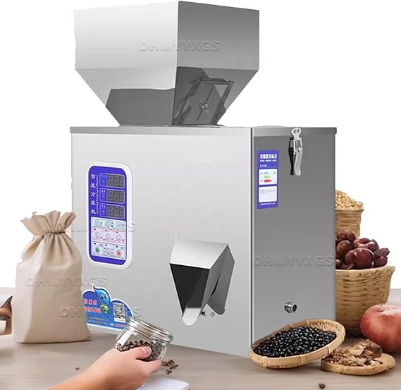 Auger Powder Filling Machine+Electric Granule Dispenser+0.5% Error & Auto Count+Sensor-Triggered Filling+Stainless Steel Body+For Seeds, Beans & Glitter Filling 500G