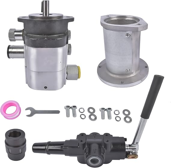 Hydraulic Log Splitter Pump 22GPM 2-Stage Gear Pump, HI/LO Gear Pump, 2 Stage 4000PSI Aluminum Hydraulic Gear Pump + Valve Coupling Installation Base