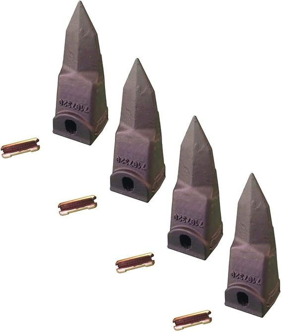4- Bobcat Stye Mini Excavator/Skid Bucket Teeth w/Pins - 7107320, 6737325TL