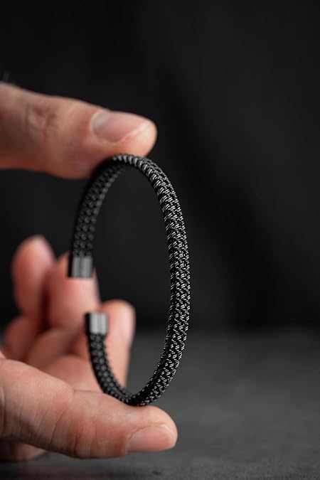 Kelepçe Model 5 mm Siyah Örgü Tasarım Erkek Çelik Bileklik | Kelepçe Bileklik, Erkek Aksesuar, Çelik Bileklik, El Yapımı